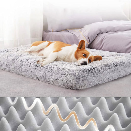 Dapucci Plush Dog Bed Mat  - Small Medium Large Dogs Removable for Cleaning